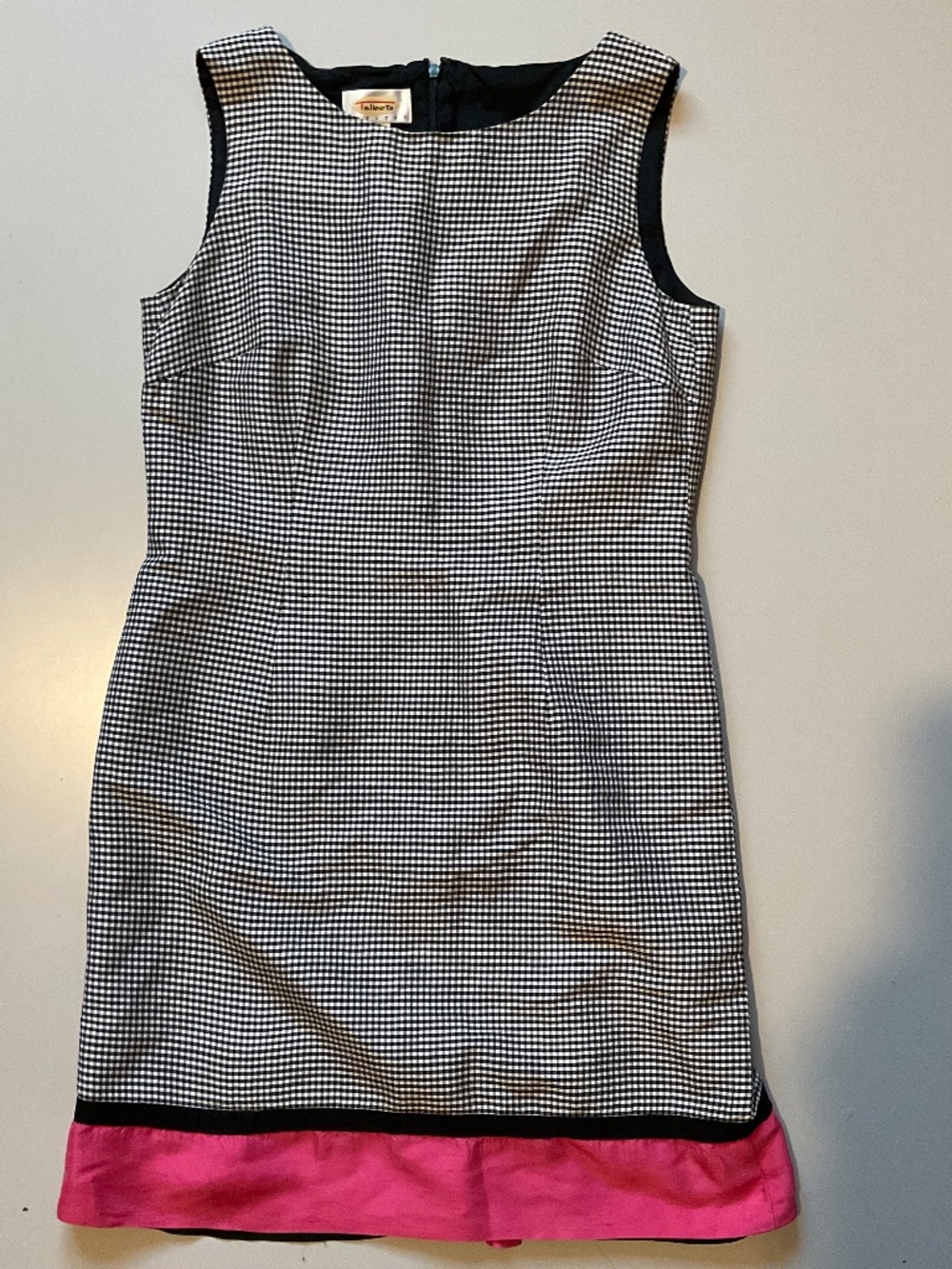 Talbots Petites Size 2 Gingham with Pink End Sleeveless Dress
